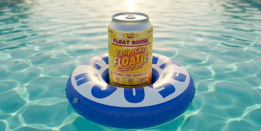 Float House Summer of Floatie starter pack hero — Tropical Floatie in pool floatie